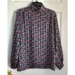Women’s Blouse Floral Size 12 Hasting &smith Long Sleeve halter neck